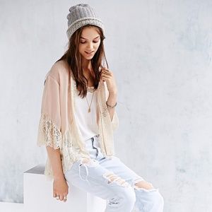 Pins + Needles lace inset Chiffon Kimono Jacket